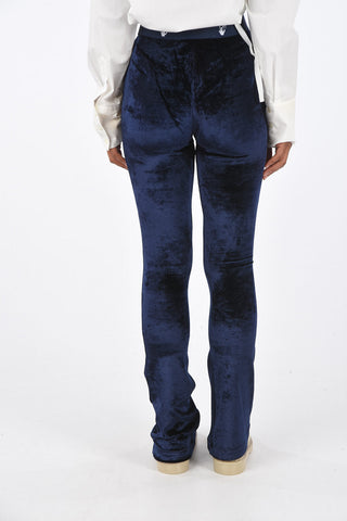velvet drawstring waist bootcut leggings