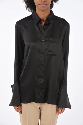 silk asymmetric blouse