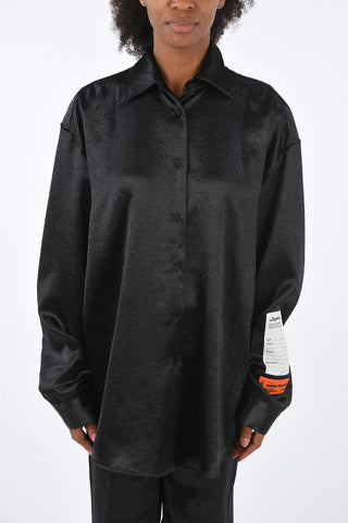 camicia oversize in raso