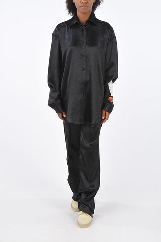 camicia oversize in raso