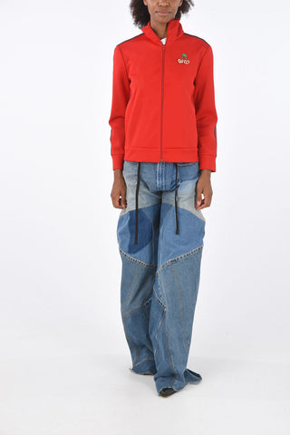 Embroidered Logo Patched Full-Zipped Sweatshirt