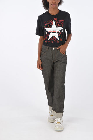 Cuffed Hem WIDE TUBE Skinny Fit Jeans