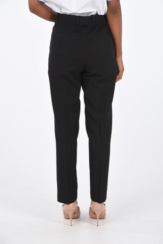 Wool Jewel Closure Straight Fit Pants