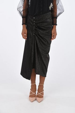 Lurex Draped Pencil Skirt
