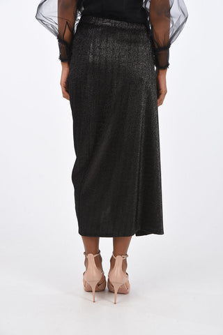Lurex Draped Pencil Skirt