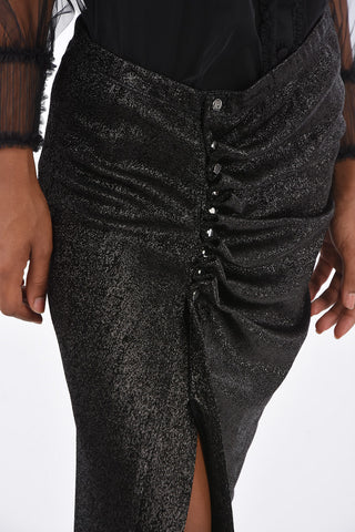 Lurex Draped Pencil Skirt
