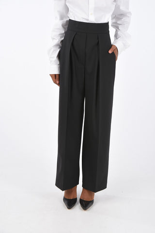 Side Zipped Closure High Waist Wide Leg Pants