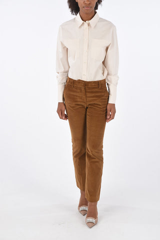 pantalone in velluto a coste con passanti