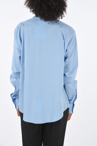 Camicia Collo Francese in Cotone con Applicazione Gioiello