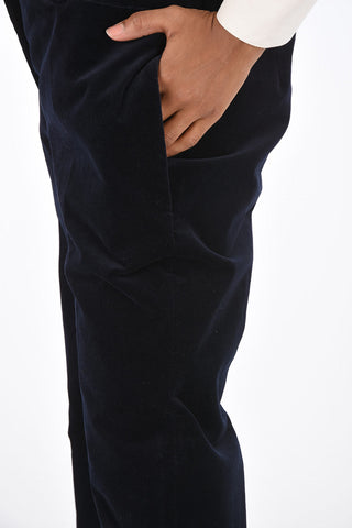 pantalone palazzo in velluto a vita alta