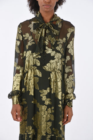 Brocade Silk Dress with Inner Petticoat