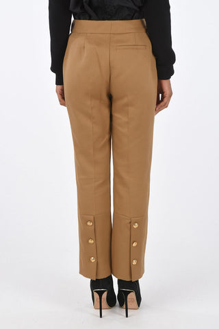 Jewel Button High Waist Cropped Pants