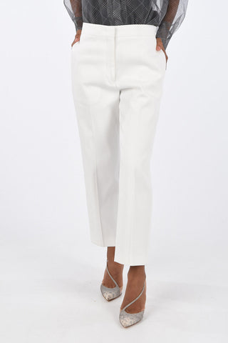 Pantaloni Crop LANG in Twill di Cotone