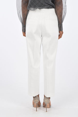 Pantaloni Crop LANG in Twill di Cotone