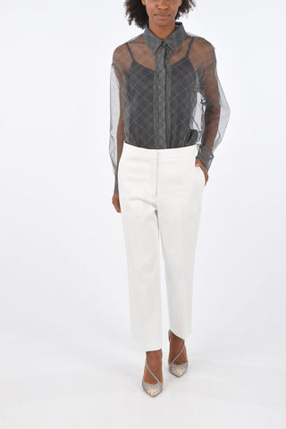 Pantaloni Crop LANG in Twill di Cotone