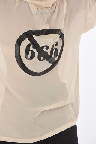 T-shirt in Chiffon con Cappuccio