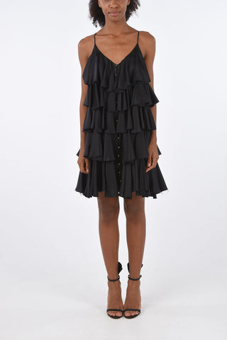 Silk Frill Mini Dress