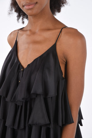 Silk Frill Mini Dress