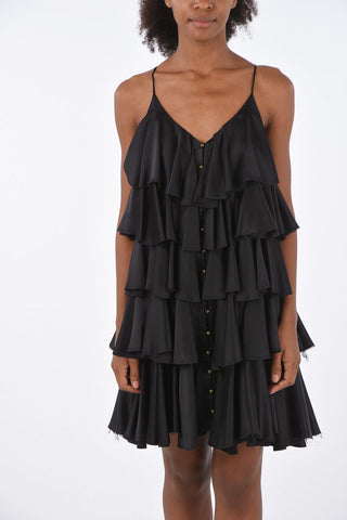 Silk Frill Mini Dress