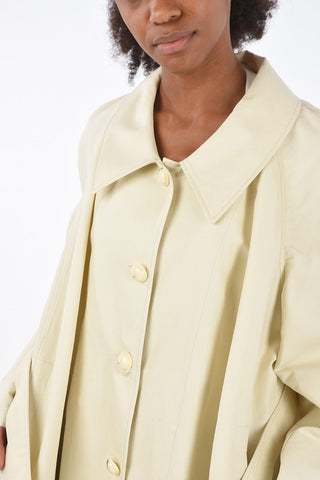 cotton and flax belted balmacaan coat