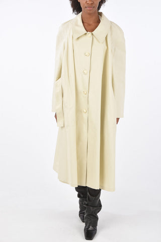 cotton and flax belted balmacaan coat