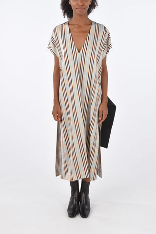 Striped Sleeveless Dress LOUNGE with Belt