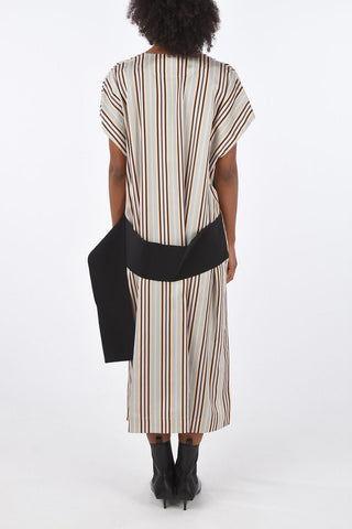 Striped Sleeveless Dress LOUNGE with Belt