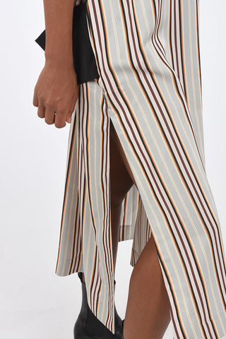Striped Sleeveless Dress LOUNGE with Belt
