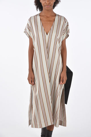 Striped Sleeveless Dress LOUNGE with Belt