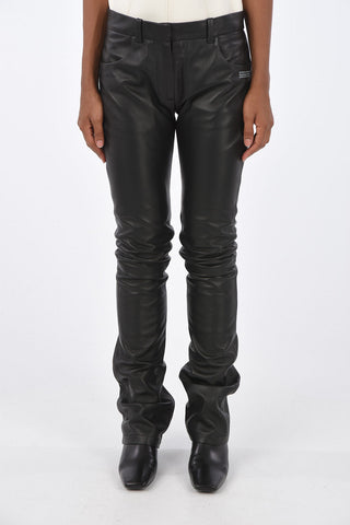 leather bootcut pants