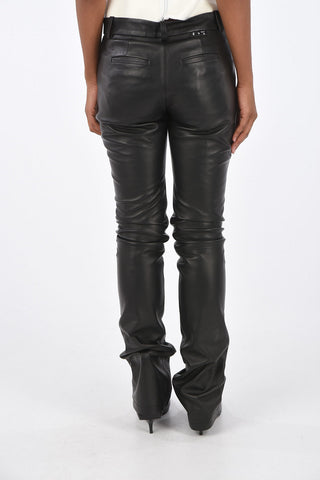 leather bootcut pants