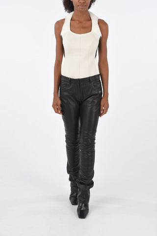 leather bootcut pants