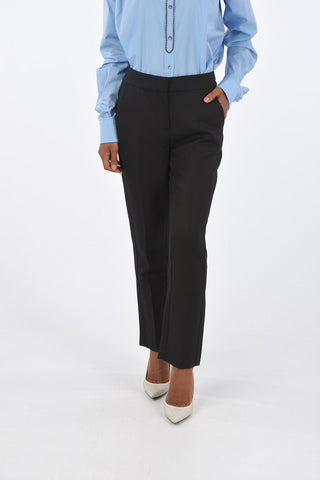 Jewel Button High Waist Cropped Pants