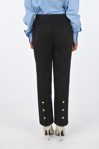 Jewel Button High Waist Cropped Pants