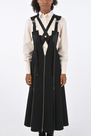 sleeveless dress with zip details