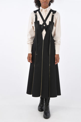sleeveless dress with zip details