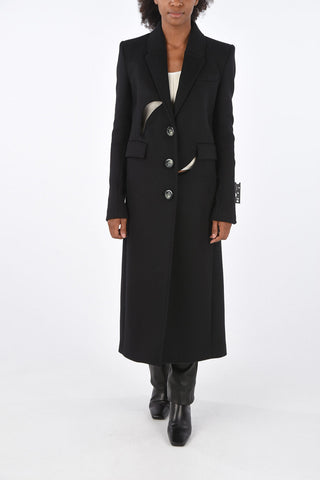 Virgin Wool Blend HALF MOON Coat with Cut-out Details