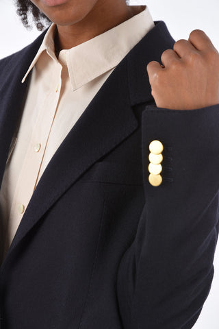 cashmere center vent notch lapel 2-button blazer