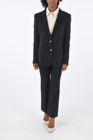 cashmere center vent notch lapel 2-button blazer