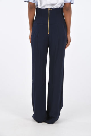 Jewel Button High Waist Palazzo Pants