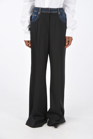Unstructured Low-Waist Palazzo Pants