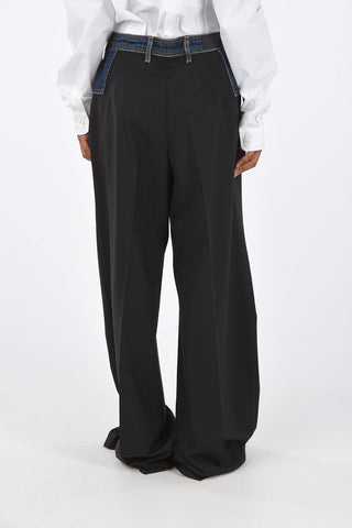 Unstructured Low-Waist Palazzo Pants