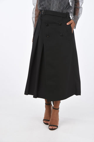 Belted Unstructured Accordion Skirt