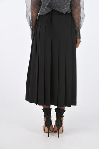 Belted Unstructured Accordion Skirt
