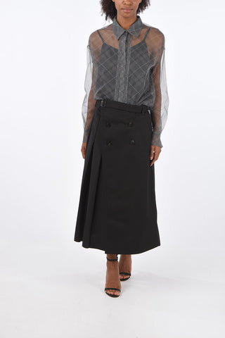 Belted Unstructured Accordion Skirt