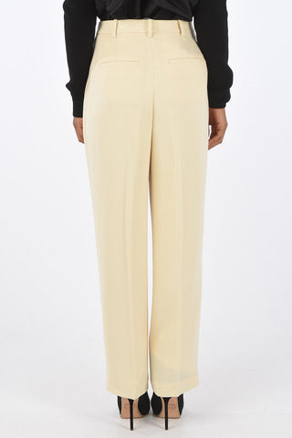 High-Waisted Flare Pants with Crepe Effect and Two Pleats