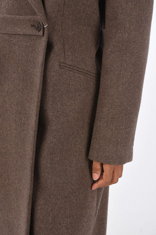 wool double breasted Chesterfield coat with belt