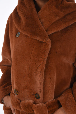 cappotto TIZIANA in ecopelliccia con cintura
