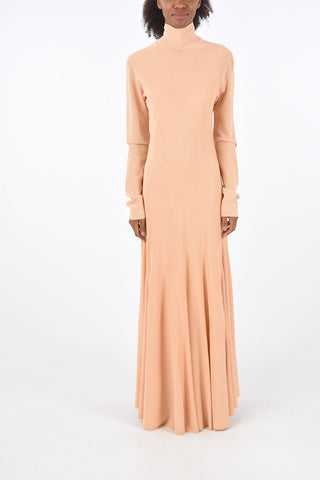 Long Sleeve Turtle-Neck Floor Dress