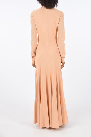 Long Sleeve Turtle-Neck Floor Dress
